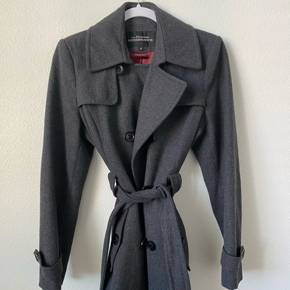 La Nouvelle Renaissance Grey Hoodless Peacoat - Picture 3 of 6